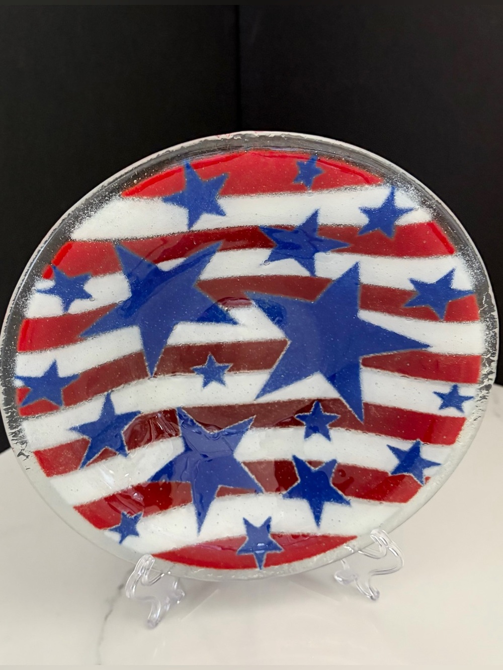 Stars & Stripes - Fourth of July Patriotic Bowl by Peggy Karr